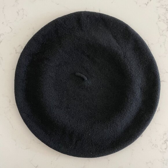 Vintage Fleur de Lis 100% Wool Basque Beret Dorothea Knitting Mills Black OS - Picture 6 of 6